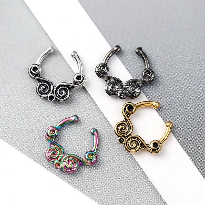 Product Introduction of New No-Punch Fake Nose Ring Floral Nose Studded Piercing Jewelry 10