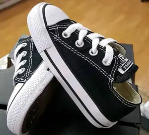 Ready Size [21-43] Sepatu Anak Sekolah TK/SD/SMP/SMA Sepatu Convers Anak All Star Sepatu Anak cowok cewek - Hitam Polos Sneakers Casual Pria Wanita Termurah Terlaris Fashion