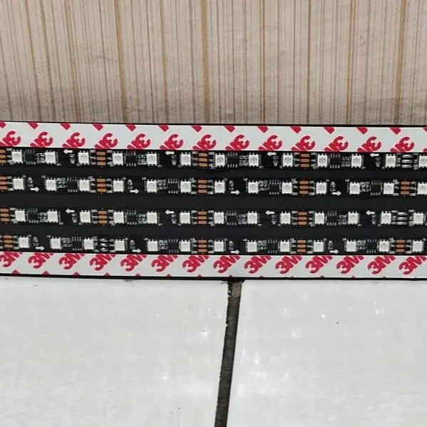 Lampu LED strip Variasi atau hiasan mobil wifi 4 baris bisa ganti tex via android car