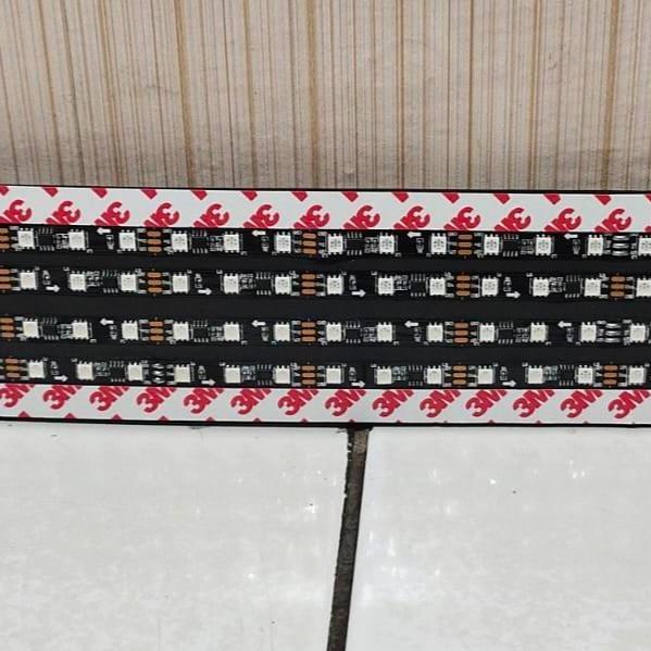 Lampu LED strip Variasi atau hiasan mobil wifi 4 baris bisa ganti ...