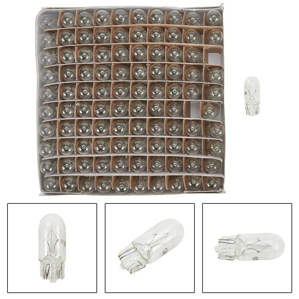 100PCS 194 For T10 Clear Wedge Incandescent Instrument Panel Light Bulbs