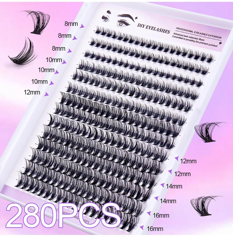 Product Introduction of European and American Thick Large Displacement 280 Clusters D Curved DIY Eyelash Segmented Single Cluster Grafting False Eyelashes 3