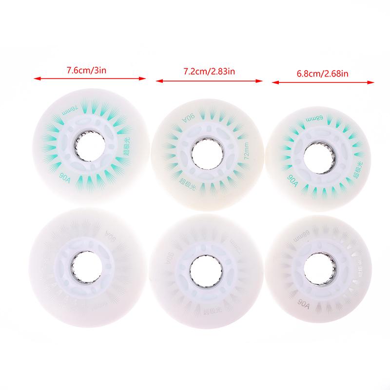 Product Introduction of 1Pc Flash Inline Skate Wheels 90A LED Lighting Skating Wheel Flash Wheels Sliding Roller Skating Shoes 76MM 72MM 68MM 46