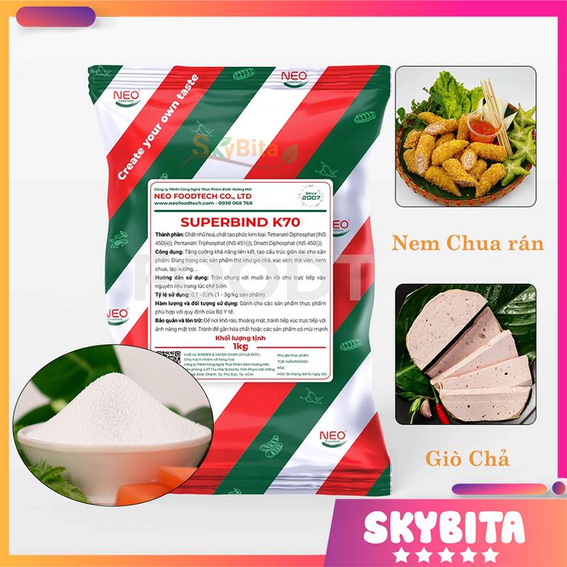 Phụ gia giòn dai Superbind K70 [100-300gram] - Tạo giòn dai cho giò chả, thịt viên