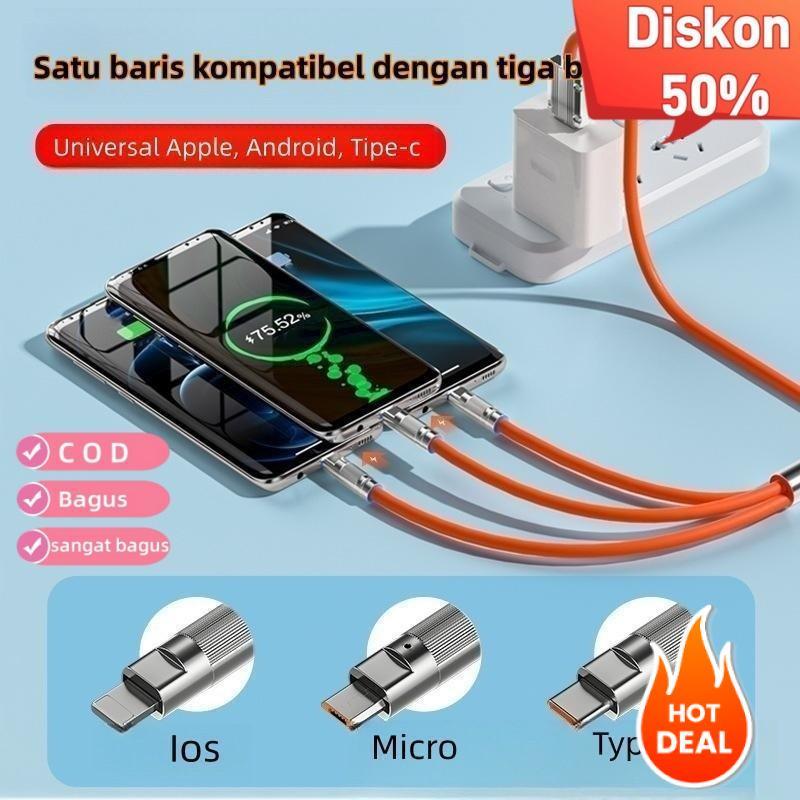COD Promo Ramadhan Promo Charger 35W + Kabel Data 3 in 1, Pengisian Super Cepat 6A, Kompatibel dengan Micro, Type C, dan Lightning, Desain Kompak dan Elegan 0