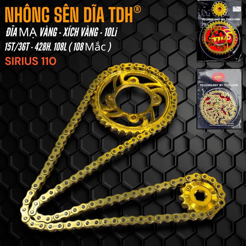 [ Thành DH ] Nhông Sên Dĩa TDH V2 Lắp Cho Sirius 110 - 50 - Wave - Dream [ Sên 10 Li/ 108 Mắc Lắp Cho Gắp Dài ] Phụ Tùng