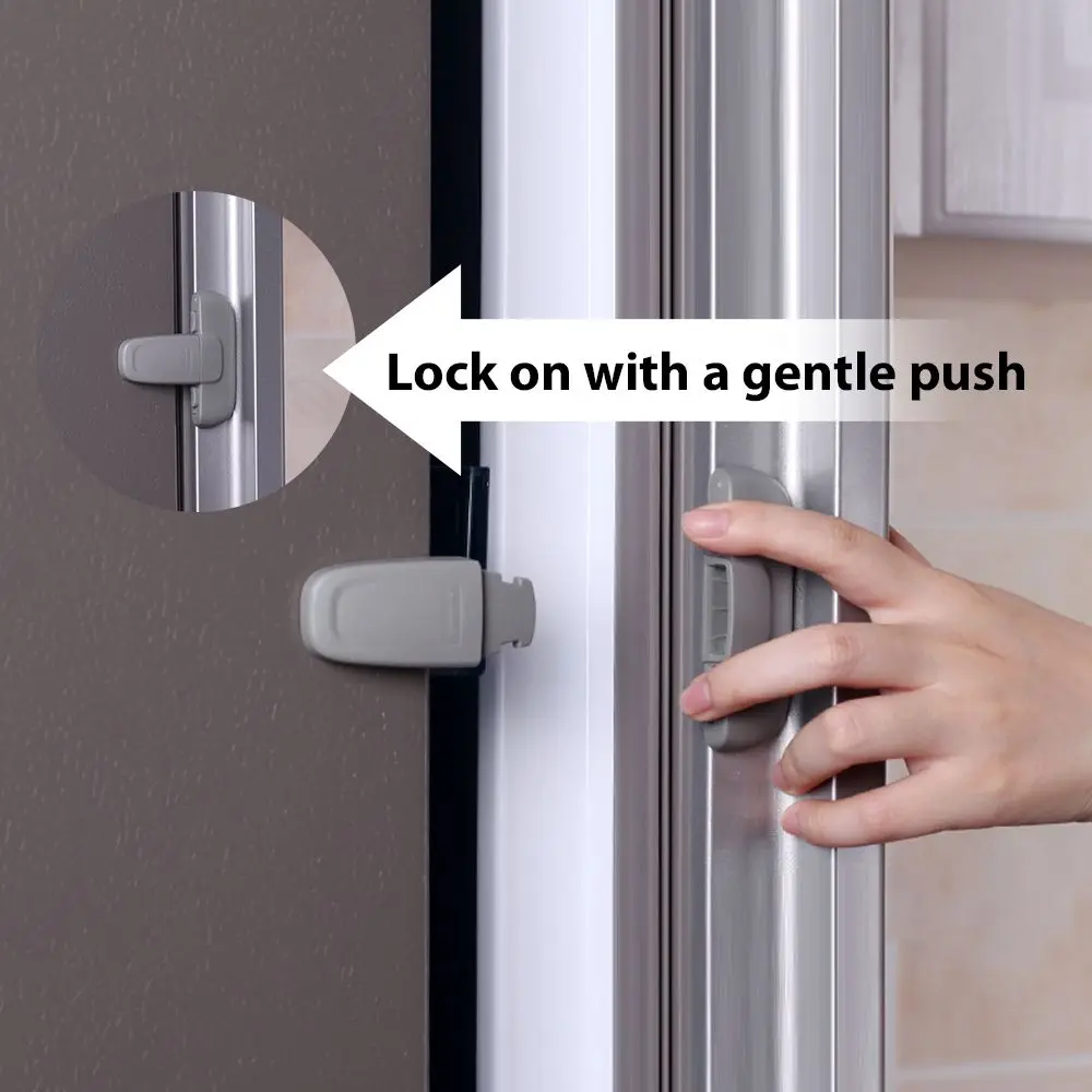 Khóa Cửa Tủ Lạnh Cho Trẻ Em, 1 Cái, Cho Gia Đình, Tủ Lạnh, Tủ Đông, Bắt Trẻ Mới Biết Đi, Khóa Tủ An Toàn Cho Bé