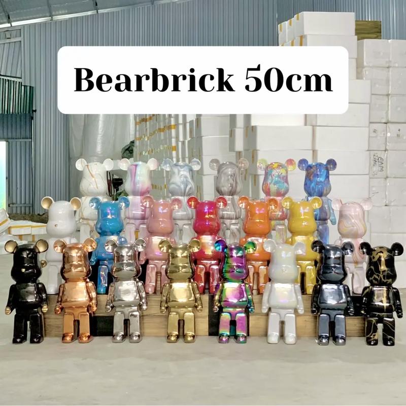 [Bearbrick 50cm] Gấu Bearbrick Bụng Phệ, Bearbrick Sơn Nhúng,Mạ Điện, Trang Trí Nhà Cửa Quà Tặng Độc Đáo