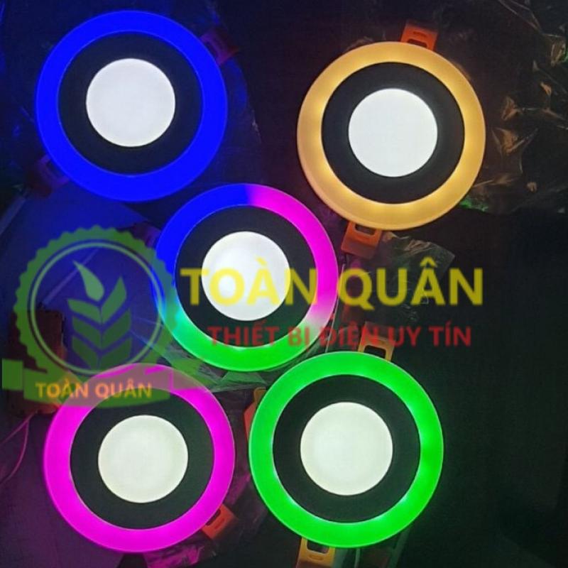 combo 10 cái Đèn led trang trí trần nhà loại âm trần viền màu đẹp 3 chế độ
