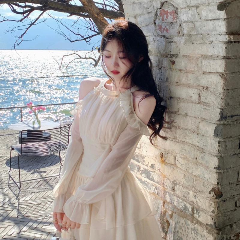  Váy voan hở vai ôm eo xoè hai tầng siêu xinh cho nàng mặc đi chơi dự tiệc -TLV20- Thiên Lý Fashion Nữ Women Dress 
