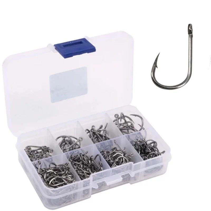 Fishing Hooks Set Carbon Steel Single Circle Fishing Hook Fl - TikTok ...