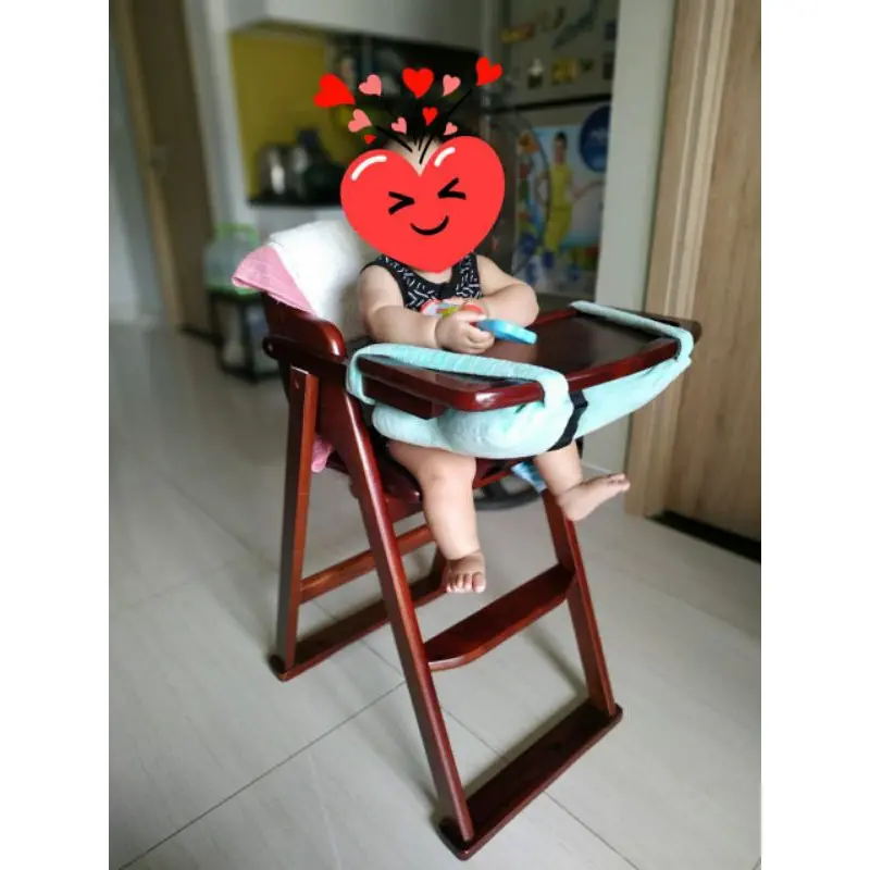 Ghế Ăn Dặm Xếp Gọn Gàng Gỗ Cao Su Cho Bé (Nhiều Màu) - Hàng VN Xuất Khẩu 8