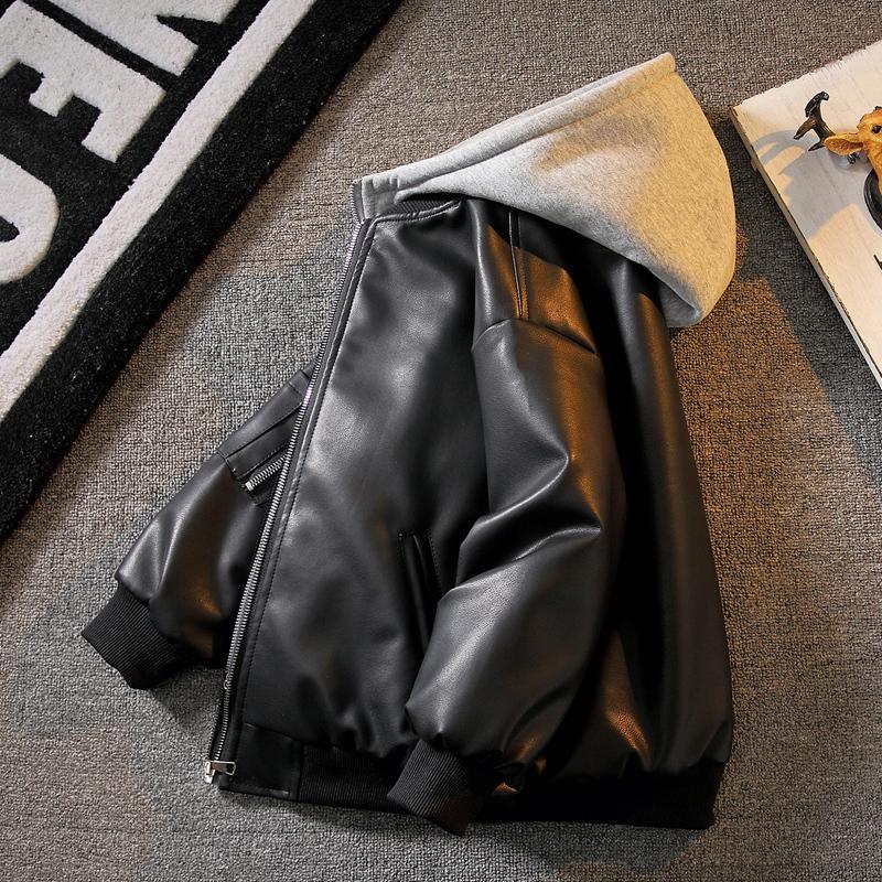  Áo Khoác Da Lót Lông Bé Trai Siêu Ấm Có Nón Chống Gió Chống Lạnh Form Đẹp Sành Điệu Size 120-170 Chất Liệu Da PU Cao Cấp Mềm Mịn Lót Lông Siêu Ấm 