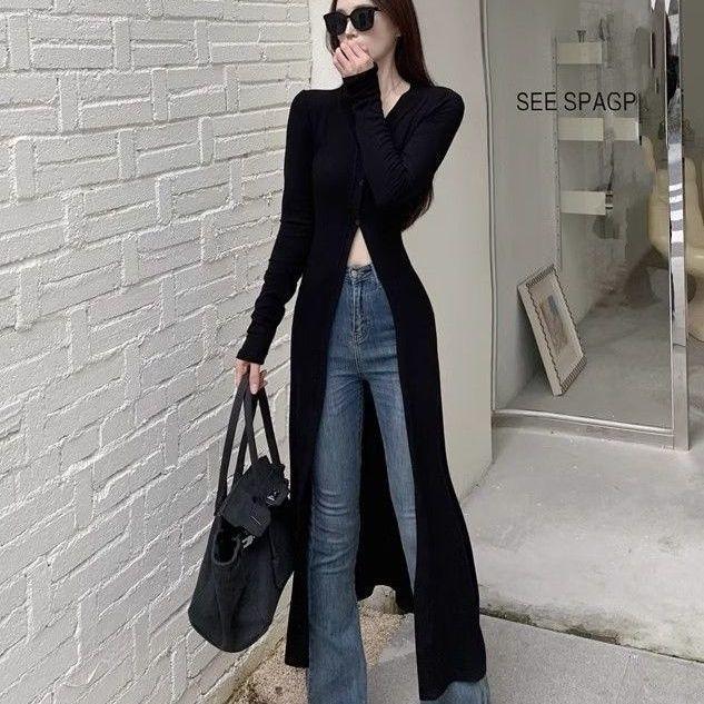 Áo Cardigan Dệt Kim Phong Cách Ngầu Go-Getter Phong Cách Cô Gái Áo Cardigan Dài Lụa Lạnh Xu Hướng Dễ Phối Đồ Cho Nữ Ngầu Ngọt Ngào Tuyệt Đẹp Áo Mỏng Thời Trang 2