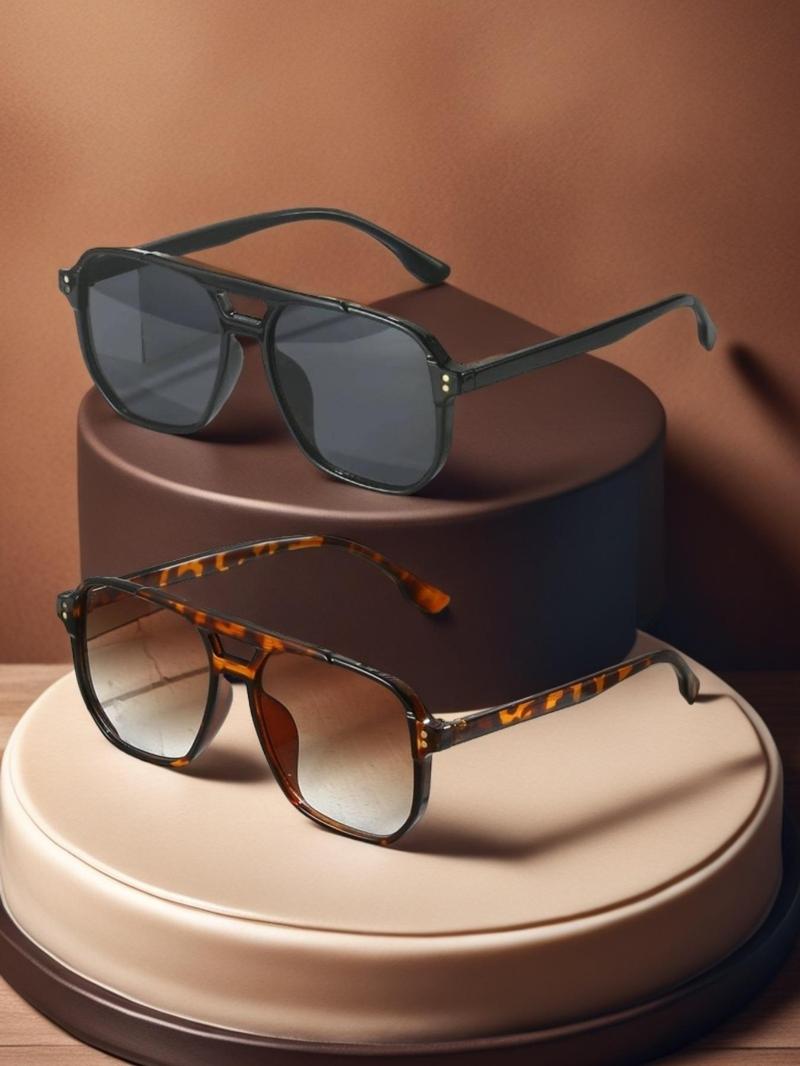 Product Introduction of Unisex Fashionable Tortoiseshell Print Sunglasses, Trendy Casual Sunglasses for Everyday Use, Fashion Accessories for Outdoor Activities 3