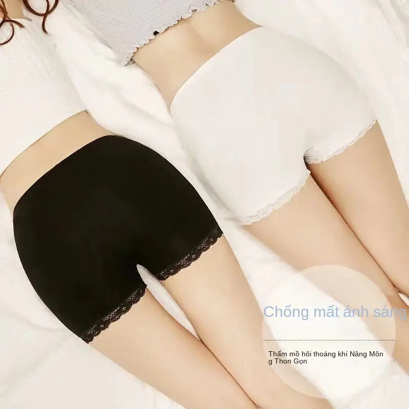 Quần đùi an toàn cho phụ nữ, với váy, quần legging chống lộ, ngoại Cỡ, chất liệu lụa lạnh, quần đùi bảo hiểm, ba phần tư, thích hợp cho mùa hè, 32k Đánh giá tích cực 3