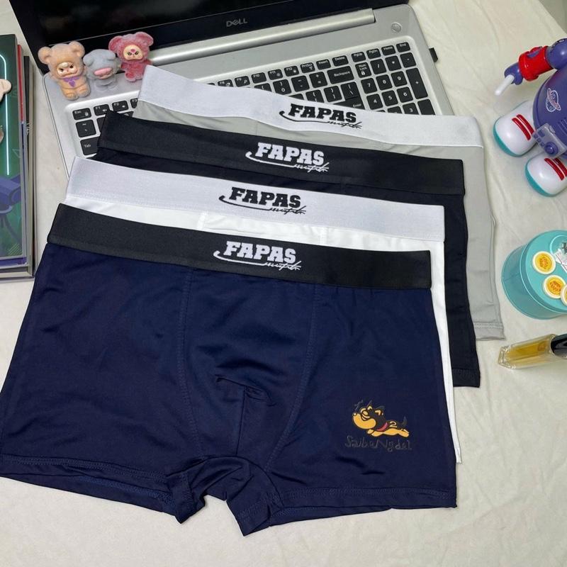 Combo 4 quần SỊP ĐÙI .logo fabas vải thun lạnh sịp đùi co giãn mềm mát đồ lót . Quần Boxer Nam Menswear