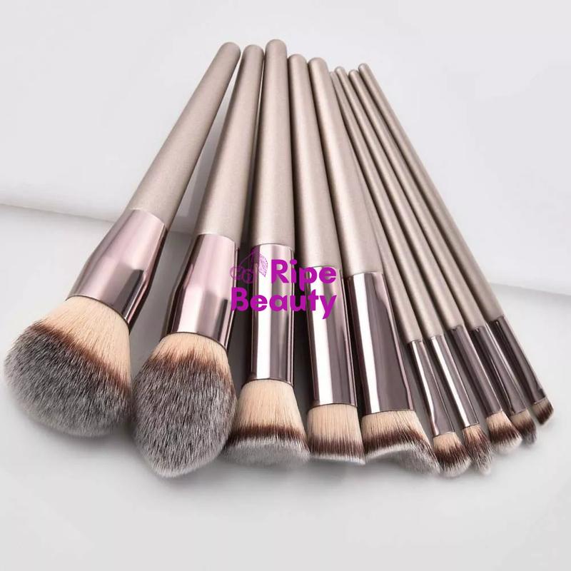 Bộ Cọ Trang Điểm Lẻ Từng Cây Màu Xám Bạc Cán Gỗ Lông Mềm