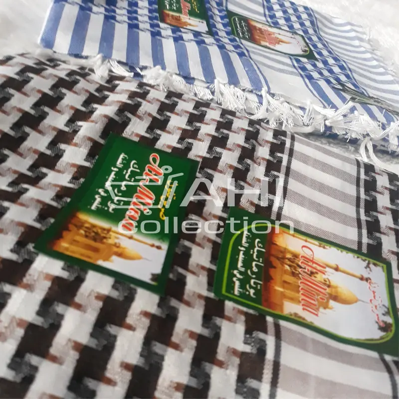 Sorban Shemagh, Sorban Rumbai Almina Motif Jagung Surban Ronce Haji Segi Empat Bahan Lembut Berkualitas 1