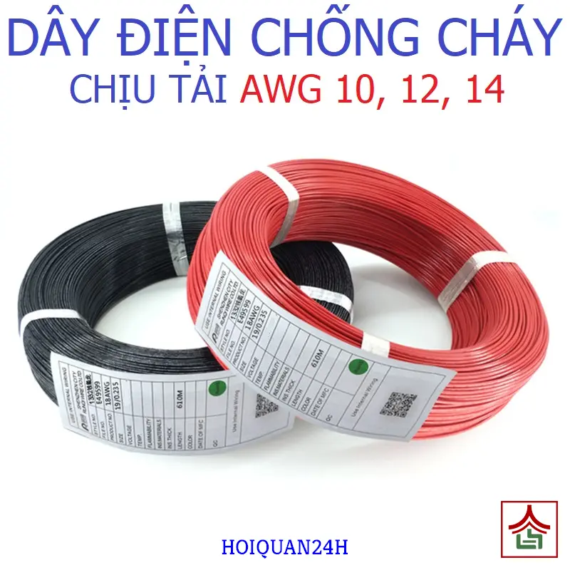 Dây điện AWG 10 12 14 Silicone Chịu Tải Chịu Nhiệt 200°C Chống Cháy