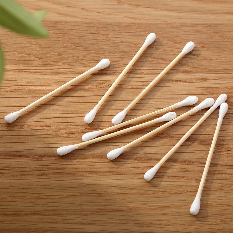 Tăm Bông Ngoáy Tai Gói 100 PCS Bằng Gỗ Tre Chắc Chắn Tiện Lợi Tăm Bông Tre Thân Thiên Môi Trường 2