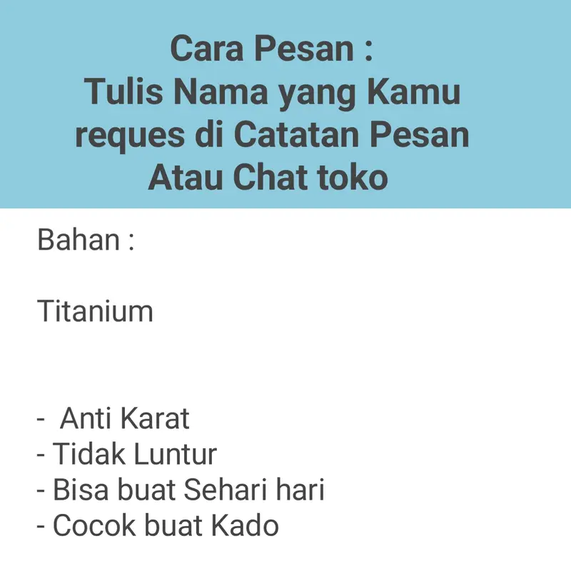 PinkMe - Aksesoris Kalung Nama Titanium 1