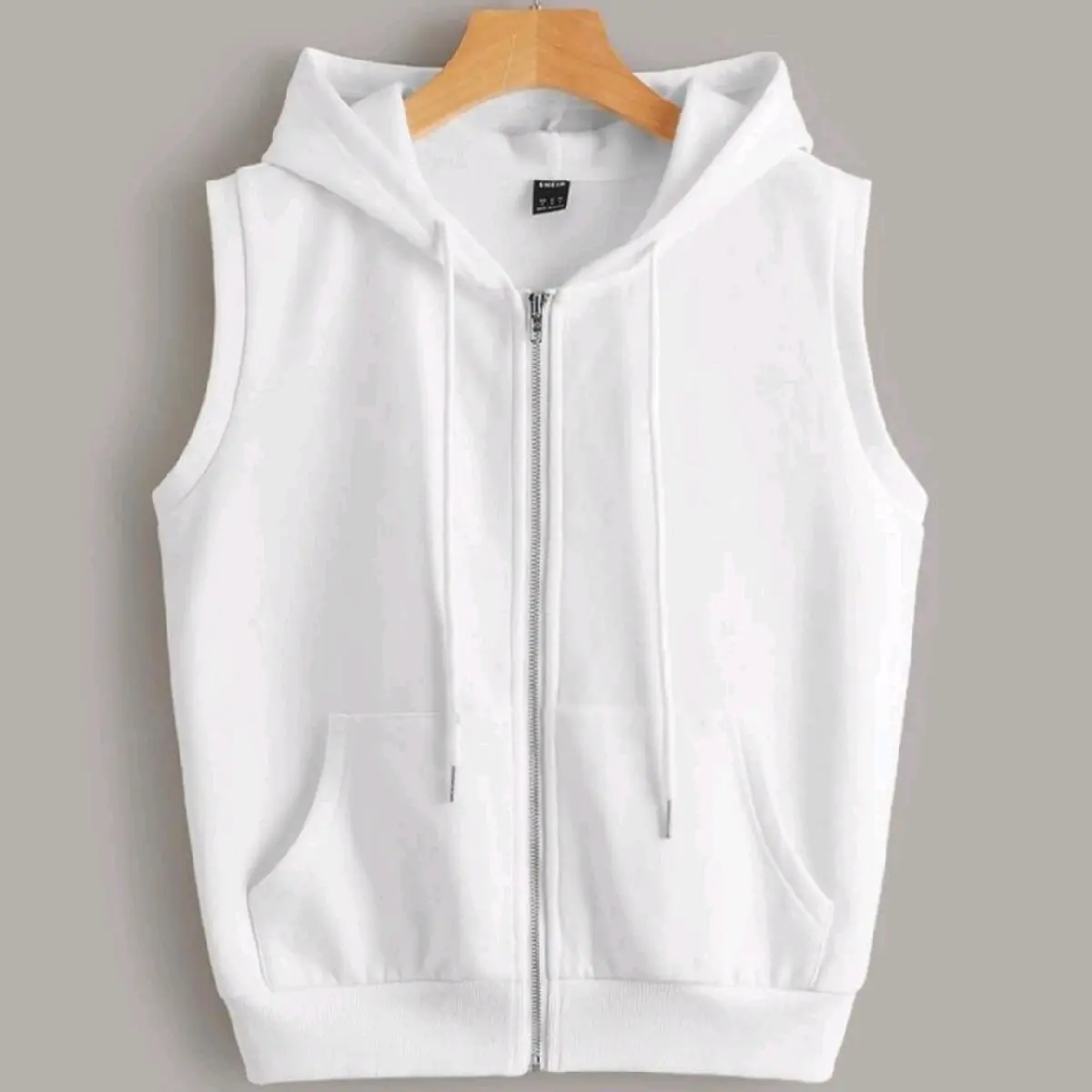 Rompi Hoodie Pria Dan Wanita Polos Putih Dewasa Sweater Tebal