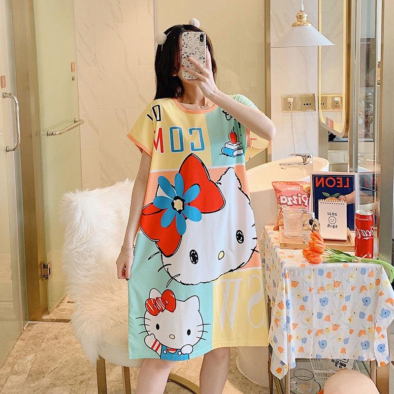 Đồ Ngủ Nữ, Phong Cách Mới, Bộ Sưu Tập Mùa Hè, Phong Cách Hàn Quốc, Váy Ngủ Dễ Thương, Thiết Kế Hoạt Hình, Dáng Rộng Vừa Vặn, Ngoại Cỡ, Thích Hợp Cho Học Sinh, Dài Trung Bình Đồ Mặc Nhà Women Dress 8
