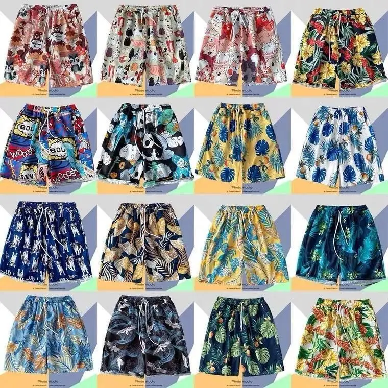 Beach Pants Men's Swimming Trunks Men's Five Points Anti-Embarrassment Quick-Drying Shorts Soakable Loose Hot Spring Seaside