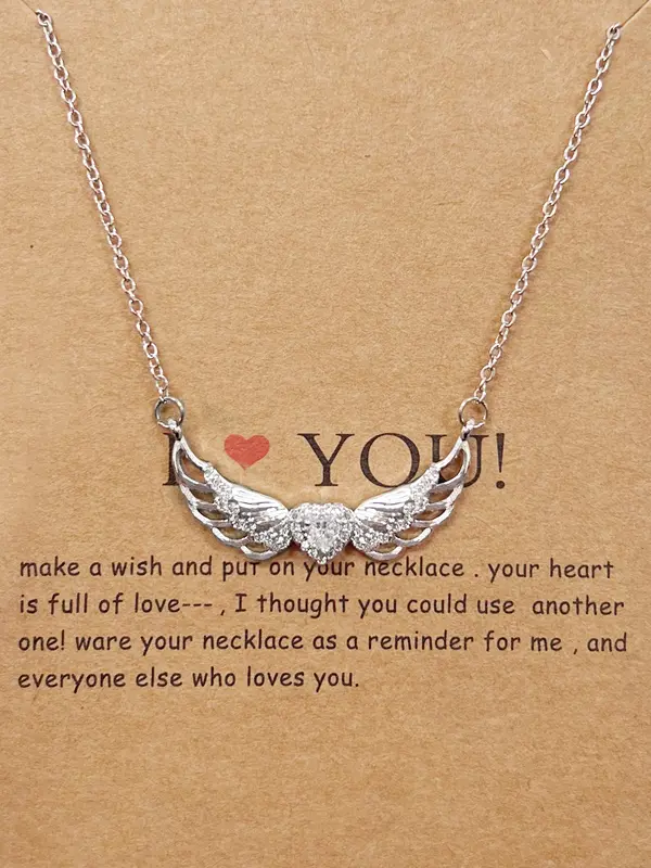 Fashion Angel Wing Design Pendant Necklace for Women & Girls, Fashion Jewelry for Party, Daily Clothing Decor, Trendy All-match & Exquisite Jewelry for Birthday Gift 5