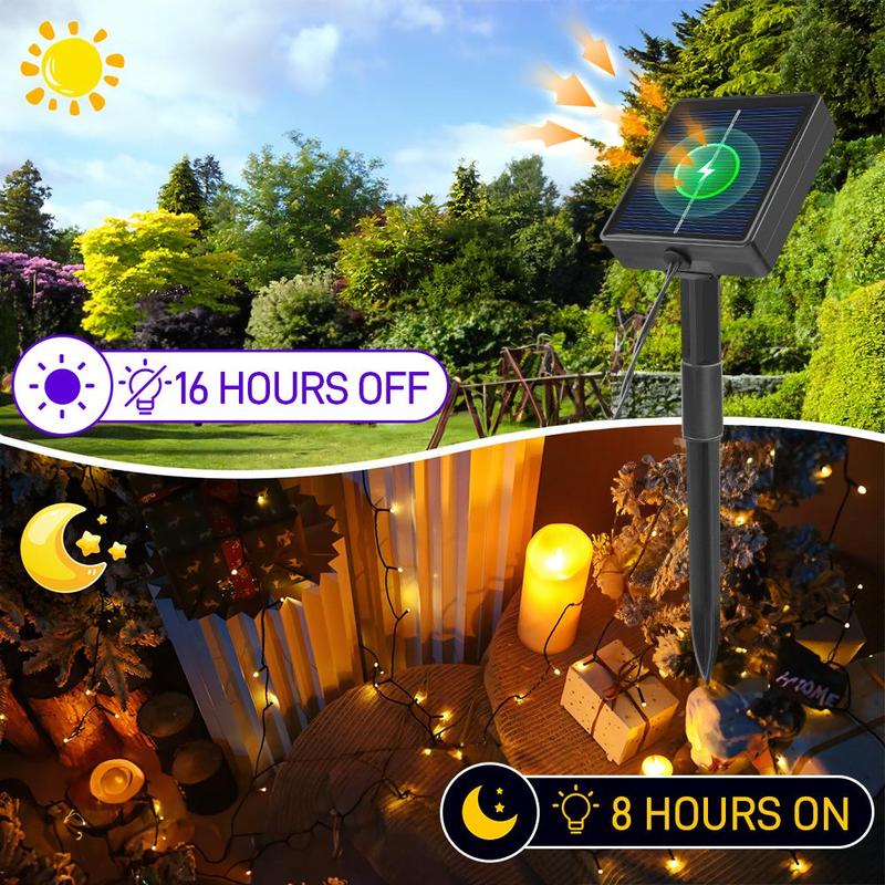 Majisu Outdoor Solar Light, Solar Powered String Light with 8 Modes, Decorative Light for Backyard, Pool Party, Garden, Patio, Yard 5