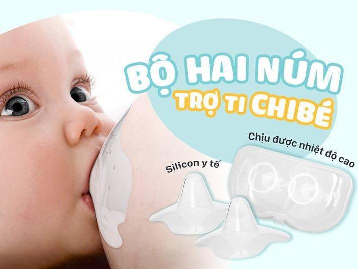 <Tặng Khăn Sữa> Hộp 2 Chiếc Núm Trợ Ti Chibe, Hỗ Trợ Cho Bé Bú, Núm Ti Silicone Mềm Dẻo Hỗ Trợ Cho Bé Ti Và Bảo Vệ Đầu Ngực Cho Mẹ Ti Giả