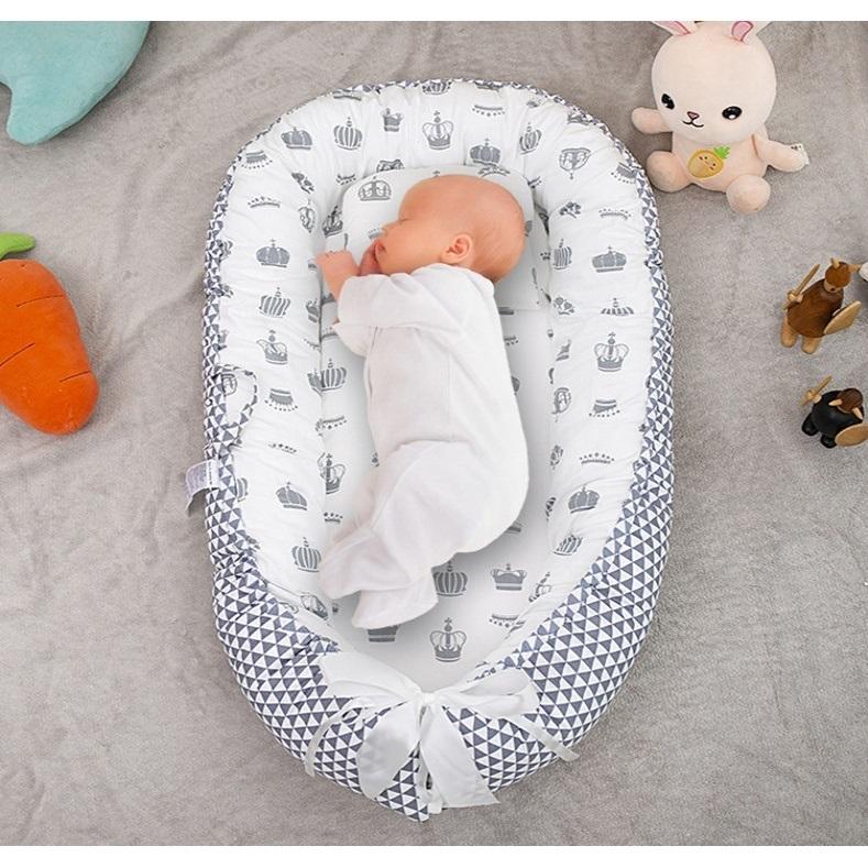 Baby Nest Bed with Pillow Portable Crib Infant Toddler Cotton Cradle for Newborn Baby Bed Bassin Unisex Children for Sleeping