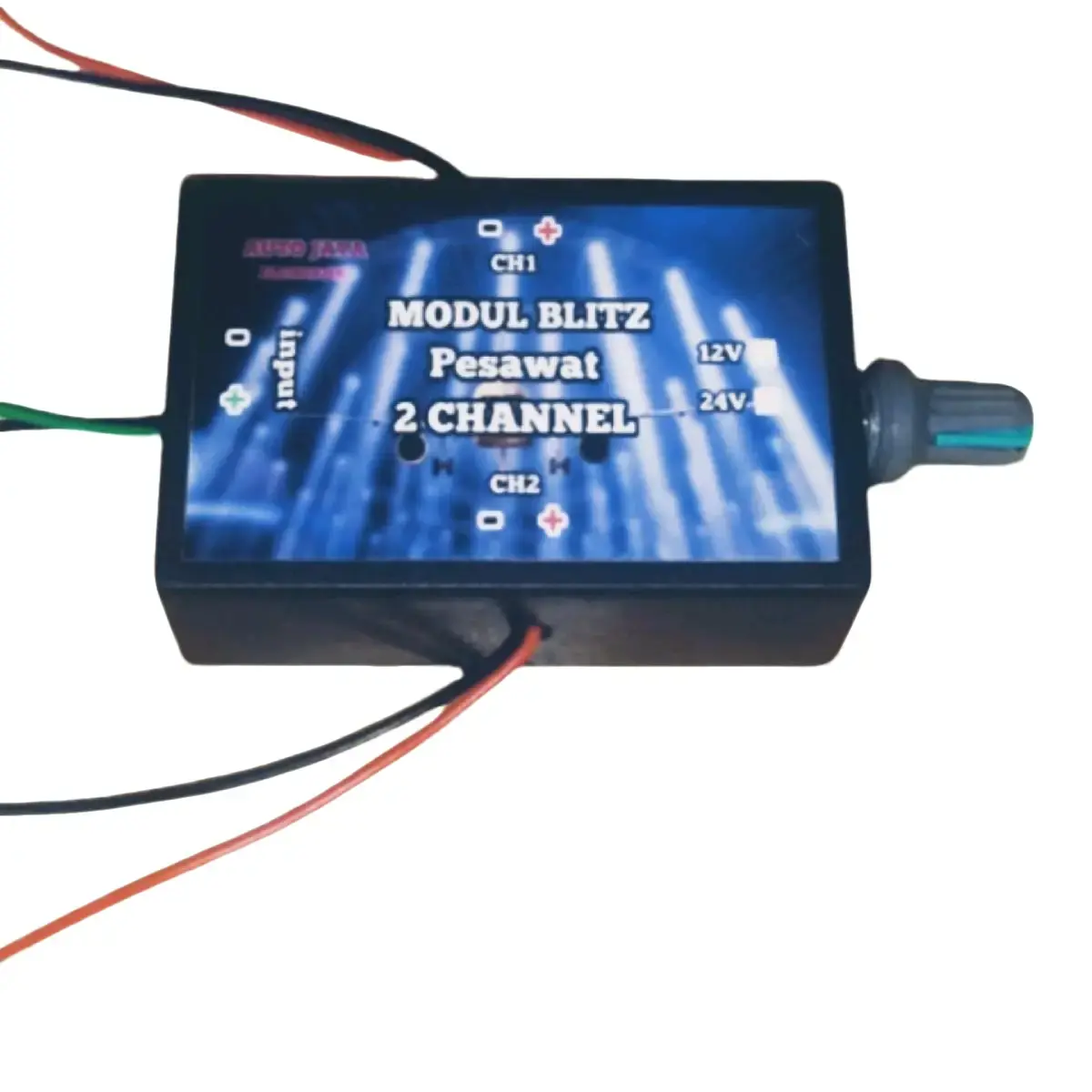 Modul blitz pesawat 2 Channel 1 potensio 12V dan 24V. Lampu
