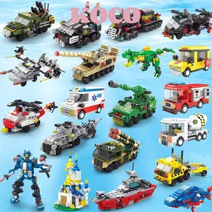 New - Mainan 6IN1 Tank Tempur Militer Model Block Kendaraan Rekayasa Mainan Anak Laki-laki Rekayasa