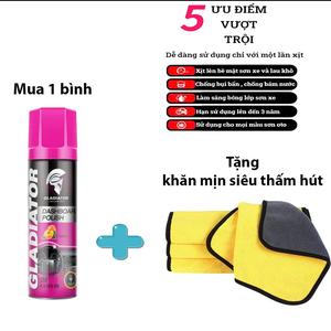 [Chai lớn 450ml] Chai Nano phục hồi nhựa nhám GLADIATOR 450ml~380g Dạng xịt dưỡng & đánh bóng nhựa nhám Ô tô - Xe máy