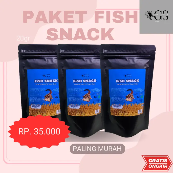 TERMURAH PAKET 3 FISH SNACK CAMILAN MAKANAN SEHAT FAVORIT SUGAR GLIDER / SNACK