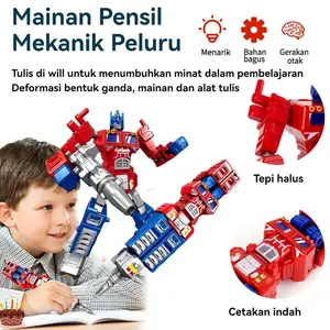 Robot Transformer Pulpen - Mainan Robot Tempur Bisa untuk Nulis, Hadiah Keren buat Anak | Action Figure Optimus Bisa Jadi Bolpen, Koleksi Seru & Ide Mainan Edukatif, Cocok untuk Anak Laki-Laki dan Perempuan