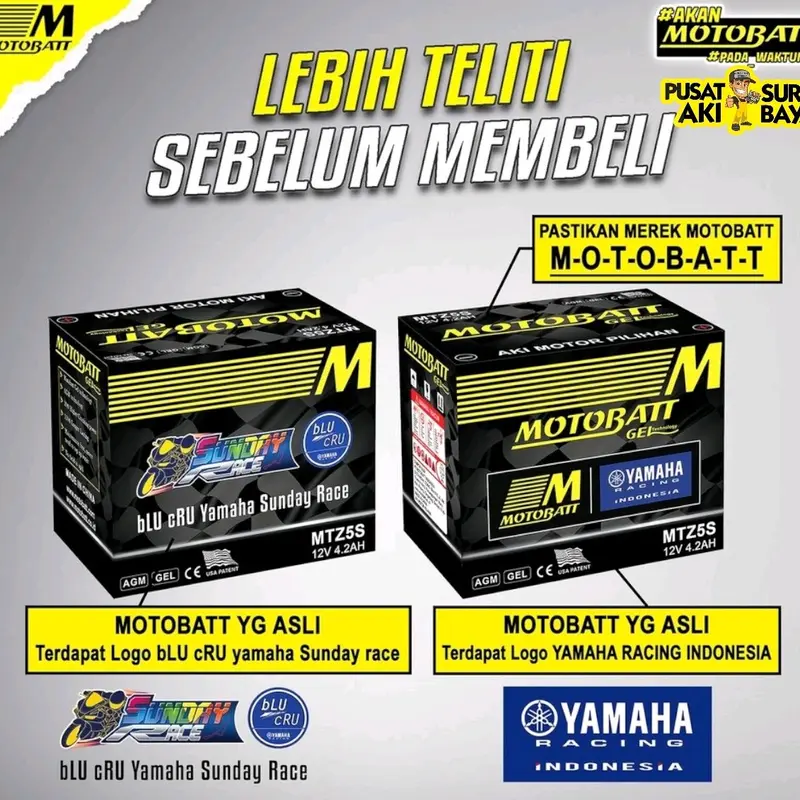 OFFICIAL MOTOBATT GEL MTX5AL 5 AH ORIGINAL AKI MOTOR HONDA ASTREA GRAND SUPRA FIT LEGENDA MEGAPRO PRIMUS 3