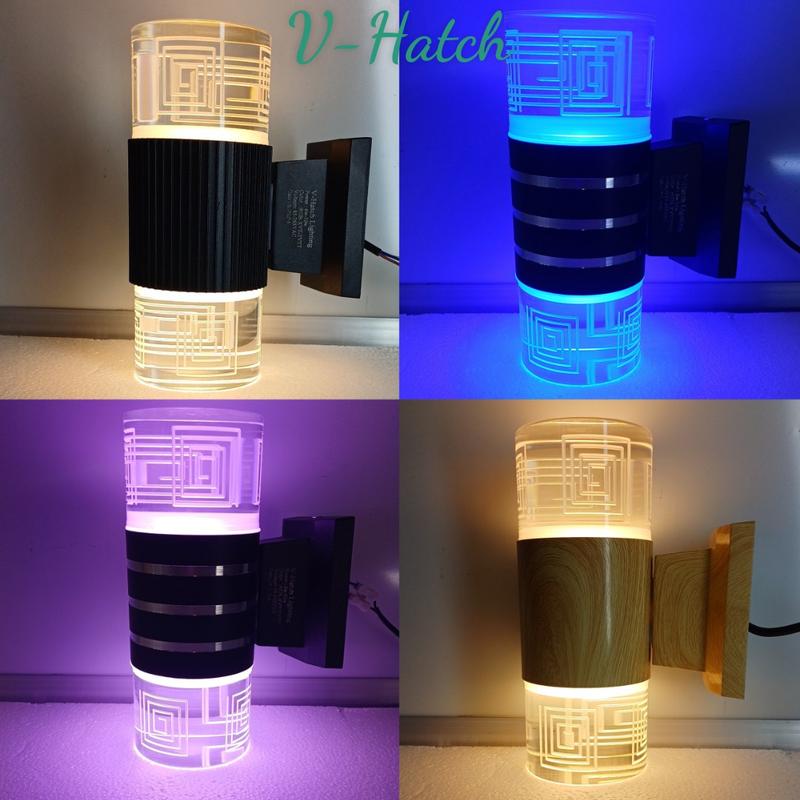 VH1108_Đèn tường chày pha lê 2 đầu trang trí nội ngoại thất kt220x90x150mm. Đèn treo tường đẹp