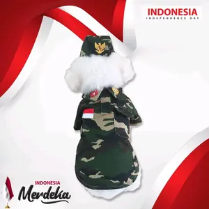 Baju Seragam Tentara Anjing Kucing Army Boy Free Topi dan Bros