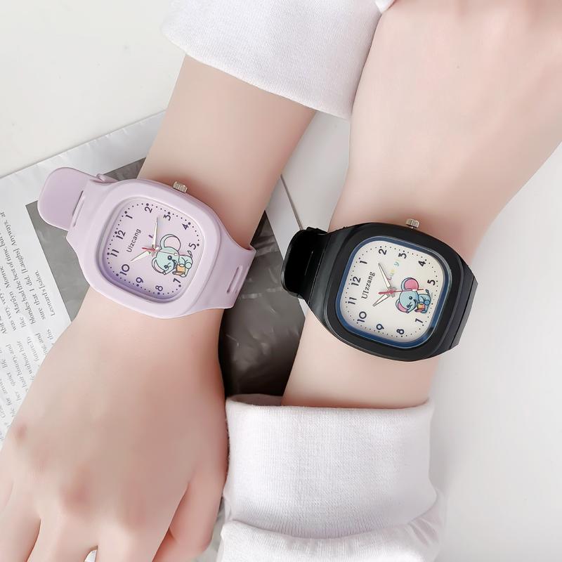 Cute Ins Style Silicone Pop Watch Trend Luminous Sport Student Square Strap High-value Watch 3