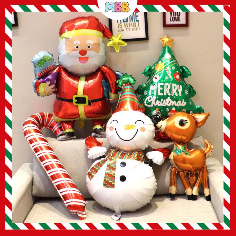   NOEL 2025  Bong Bóng Trang Trí Noel Nhiều Mẫu Ông Già Noel Tuần Lộc Người Tuyết Cây Thông Noel Trang Trí Noel 