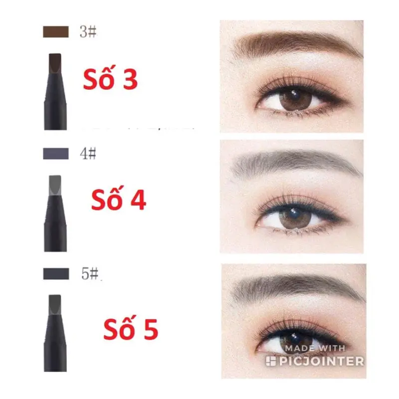 Chì xé kẻ mày Haozhuang cứng phẩy sợi Eyebrow Pencil sắc nét chuyên dùng cho Makeup trang điểm 3