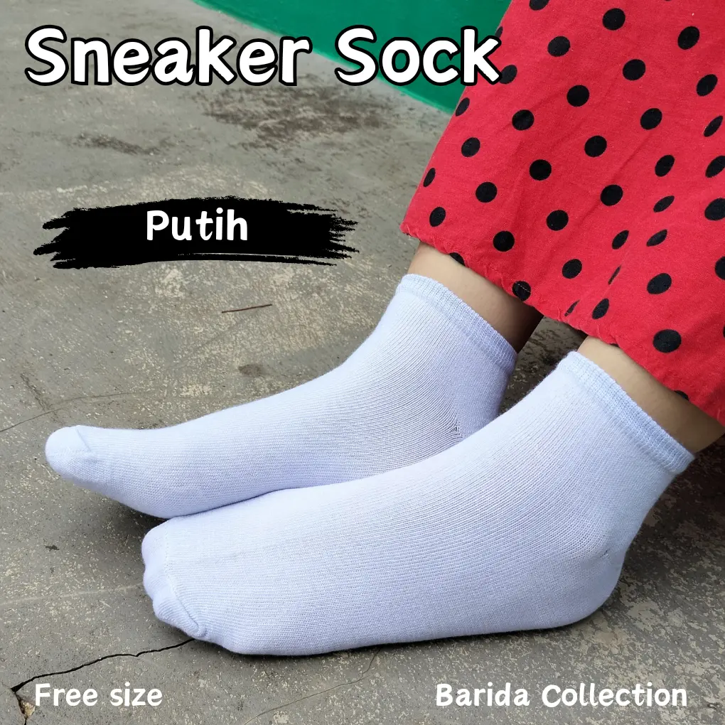Kaos Kaki Pendek Semata Kaki Wanita Pria Bahan Katun Spandek Adem Tidak Licin - Putih