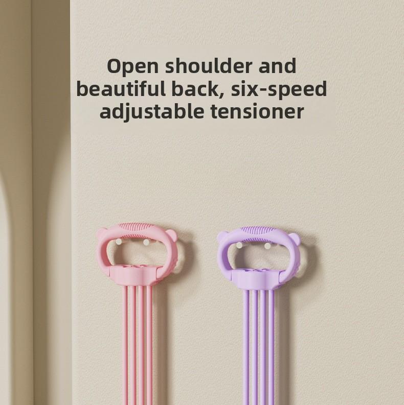 Product Introduction of 8-Shape Resistance Band for Women, Adjustable Back Stretching, Shoulder Beauty, Detachable, Home Fitness Yoga Stretching, Adjustable Resistance Elastic Band 0