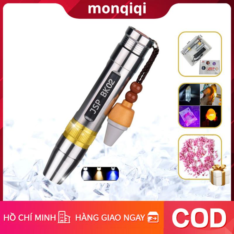 Đèn soi đá quy 3 màu đèn soi cua soi tiền giả BK Trắng Vàng Tím kèm sạc pin tặng đá ruby thô Đèn nhận biết ánh sáng mạnh-ba nguồn sáng 395 bộ sạc