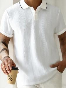 Men's   Polo Shirt, Regular Fit Casual Short Sleeve Collared Top for Summer, Fashion Men's Clothes for Daily Wear