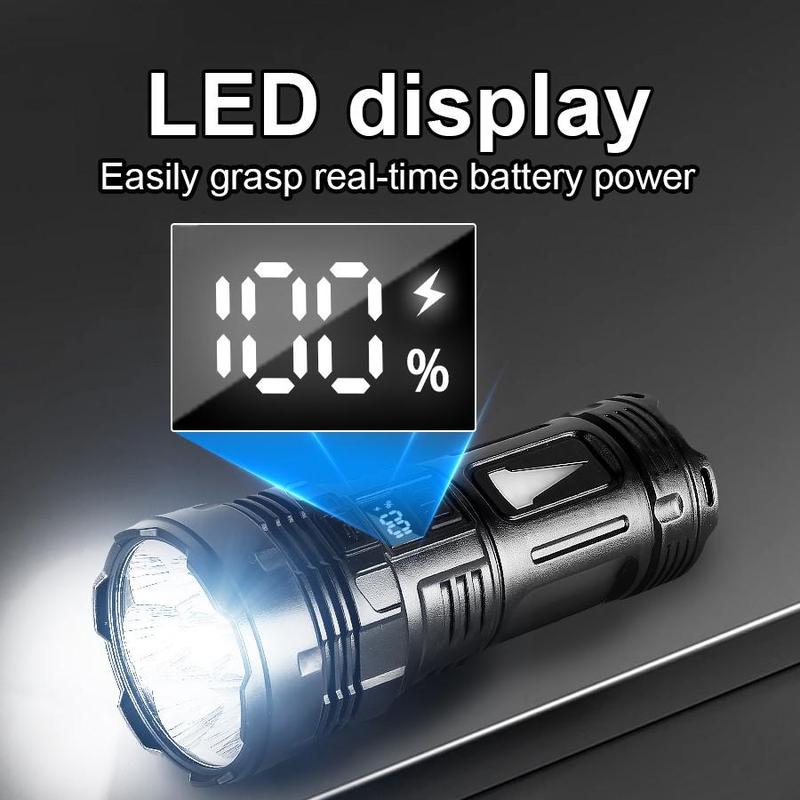 LED Multi-functional Strong Flashlight, Rechargeable Ultra-bright Portable Design Outdoor Zoom Long-range Spotlight, Emergency Camping Light 3