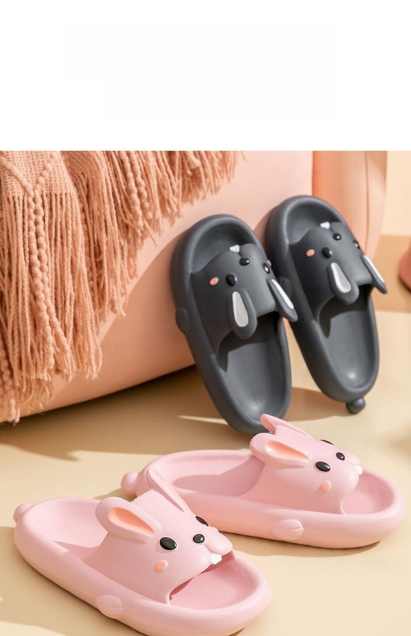Product Introduction of Cute Rabbit Slippers Women's Indoor Home Sandals Summer Mute Super Soft 2